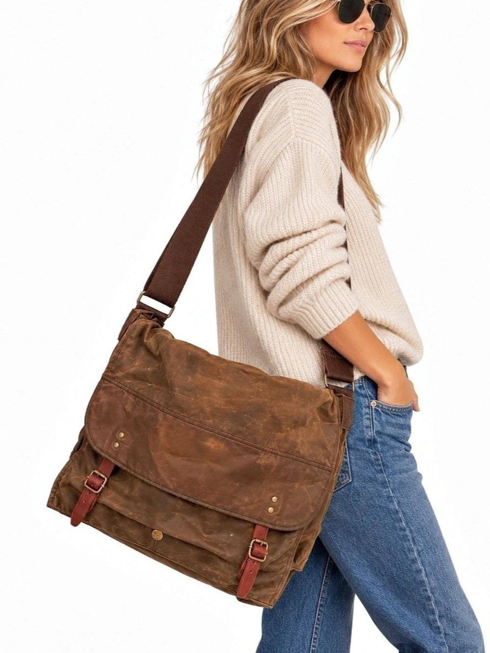 J.Crew × British Millerain Waxed Canvas Messenger Bag